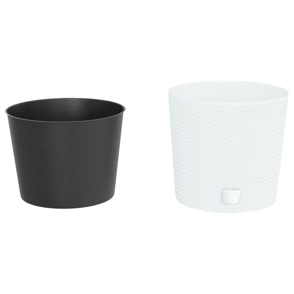 vidaXL Planter with Removable Inner White 15 / 15.3 L PP Rattan
