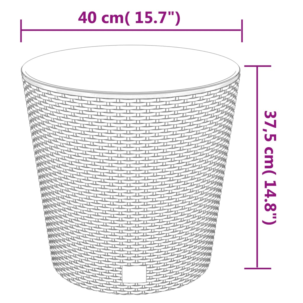 vidaXL Planter with Removable Inner Anthracite 35 / 37.5 L PP Rattan