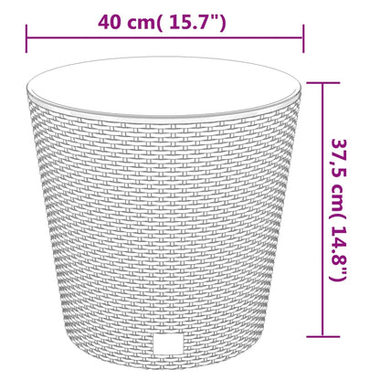 vidaXL Planter with Removable Inner Anthracite 35 / 37.5 L PP Rattan
