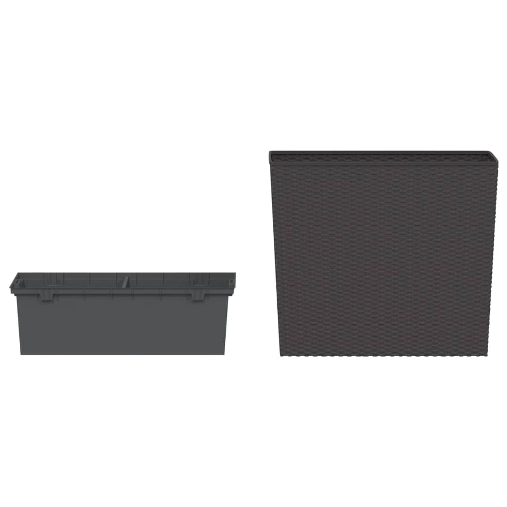 vidaXL Planter with Removable Inner Brown 12 / 44 L PP Rattan