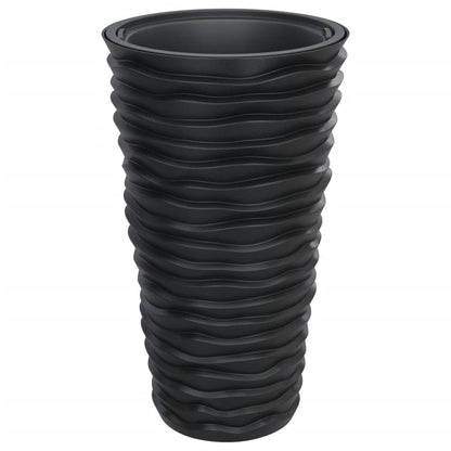 vidaXL Planter with Removable Inner Anthracite 8/22 L PP Grooved Look