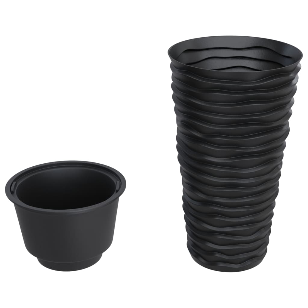 vidaXL Planter with Removable Inner Anthracite 8/22 L PP Grooved Look