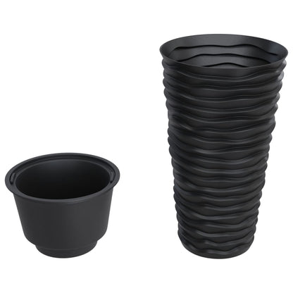 vidaXL Planter with Removable Inner Anthracite 8/22 L PP Grooved Look