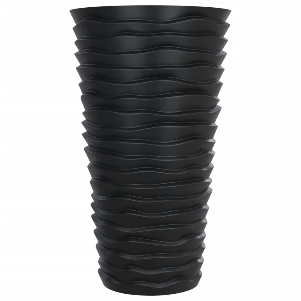vidaXL Planter with Removable Inner Anthracite 8/22 L PP Grooved Look
