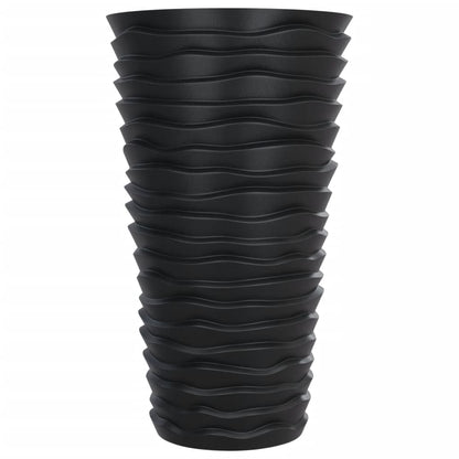 vidaXL Planter with Removable Inner Anthracite 8/22 L PP Grooved Look