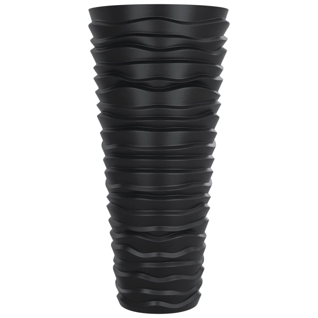 vidaXL Planter with Removable Inner Anthracite 18/45 L PP Grooved Look