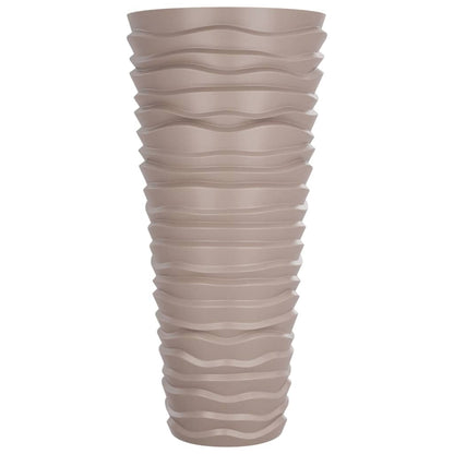 vidaXL Planter with Removable Inner Mocha 18/45 L PP Grooved Look