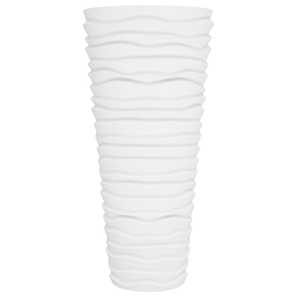 vidaXL Planter with Removable Inner White 18/45 L PP Grooved Look