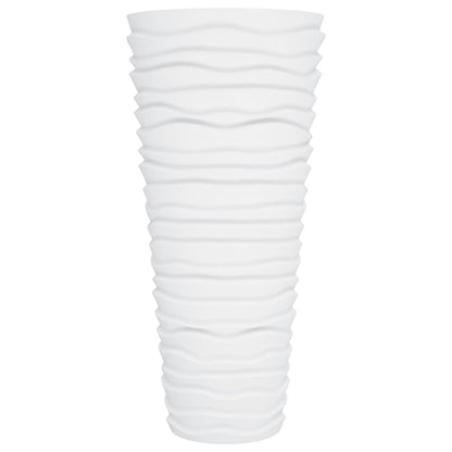 vidaXL Planter with Removable Inner White 18/45 L PP Grooved Look