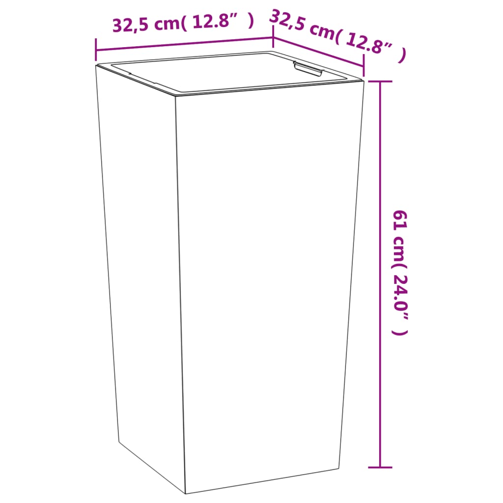 vidaXL Planter with Removable Inner Grey 21/49 L PP Concrete Look