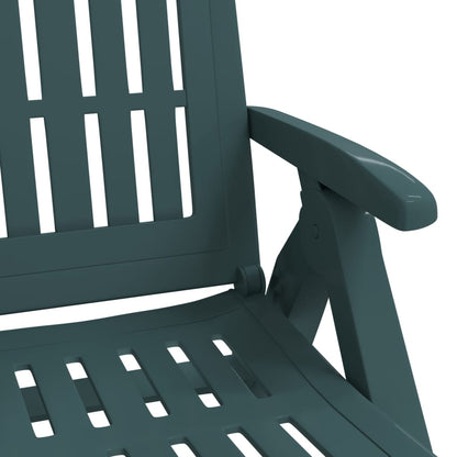vidaXL Folding Sun Lounger with Wheels Green PP