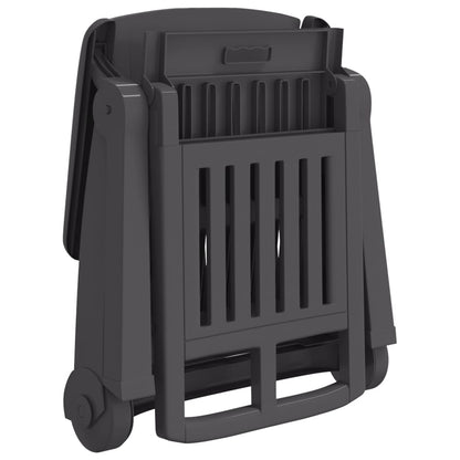 vidaXL Folding Sun Lounger with Wheels Anthracite PP