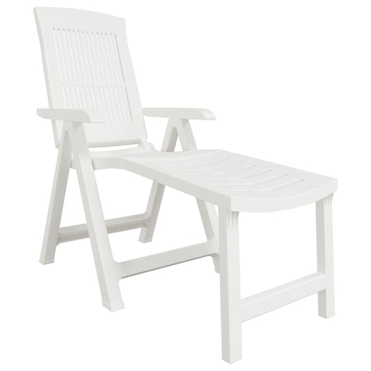 vidaXL Sun Lounger | White | Plastic | Standard Sun Lounger Size | Foldable