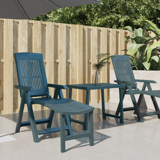 vidaXL Sun Lounger | Green | Plastic | Standard | Foldable | Sun Lounger