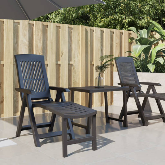 vidaXL Sun Lounger | Anthracite | Plastic | Standard | Foldable