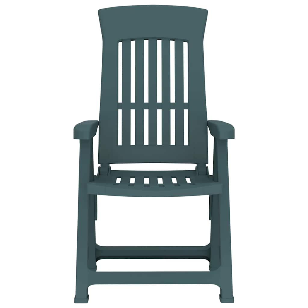 vidaXL Garden Reclining Chair | Set of 2 | Green | Polypropylene (PP) | Medium