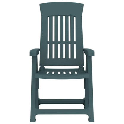 vidaXL Garden Reclining Chair | Set of 2 | Green | Polypropylene (PP) | Medium