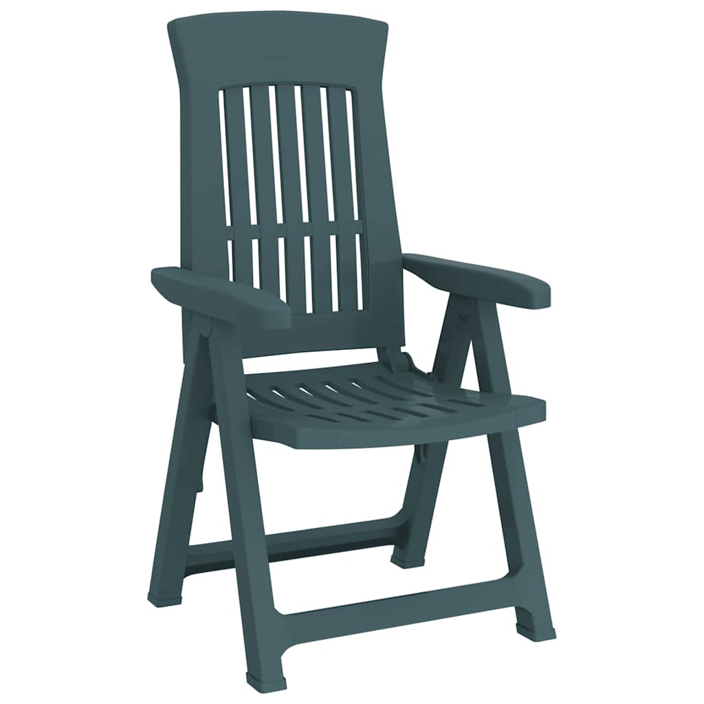 vidaXL Garden Reclining Chair | Set of 2 | Green | Polypropylene (PP) | Medium