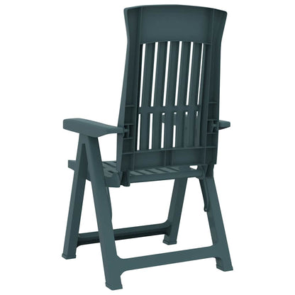 vidaXL Garden Reclining Chair | Set of 2 | Green | Polypropylene (PP) | Medium
