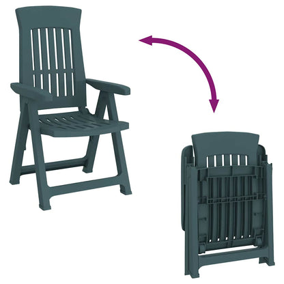 vidaXL Garden Reclining Chair | Set of 2 | Green | Polypropylene (PP) | Medium