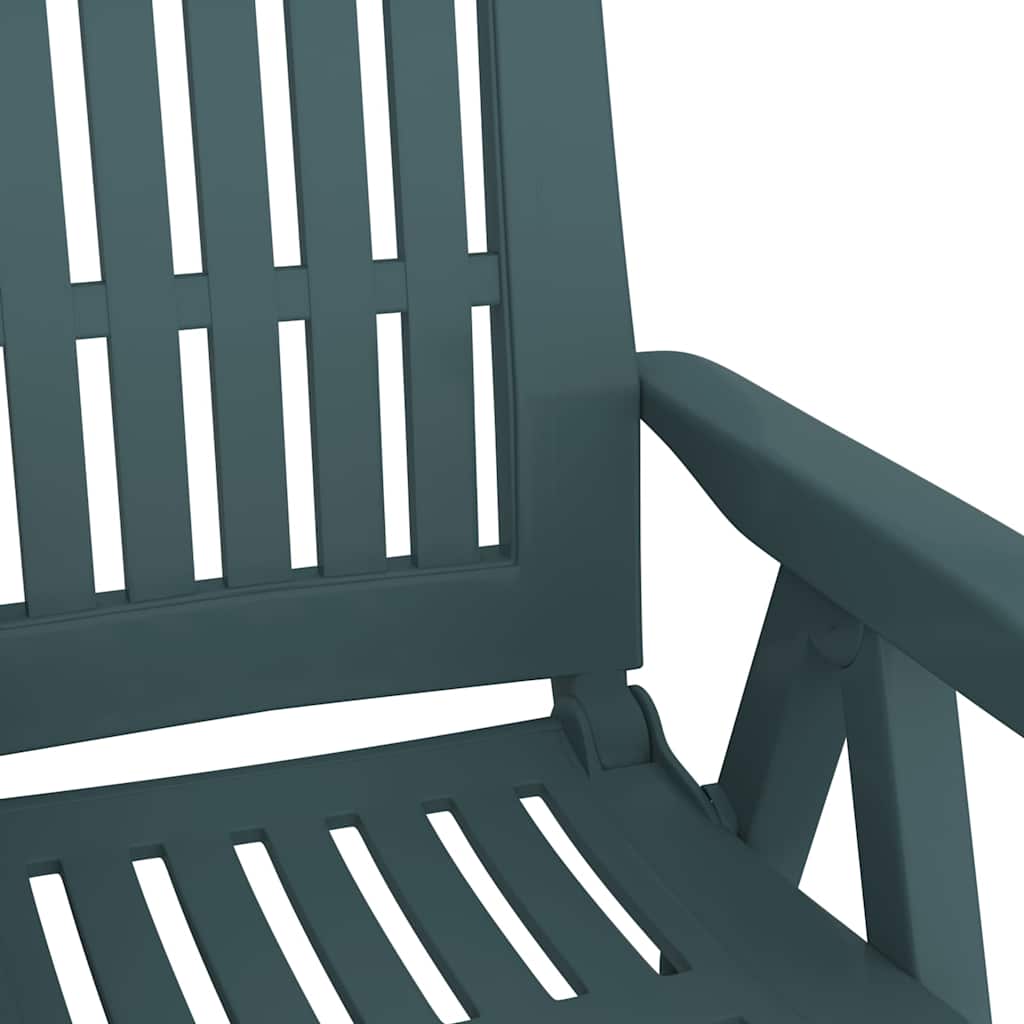 vidaXL Garden Reclining Chair | Set of 2 | Green | Polypropylene (PP) | Medium