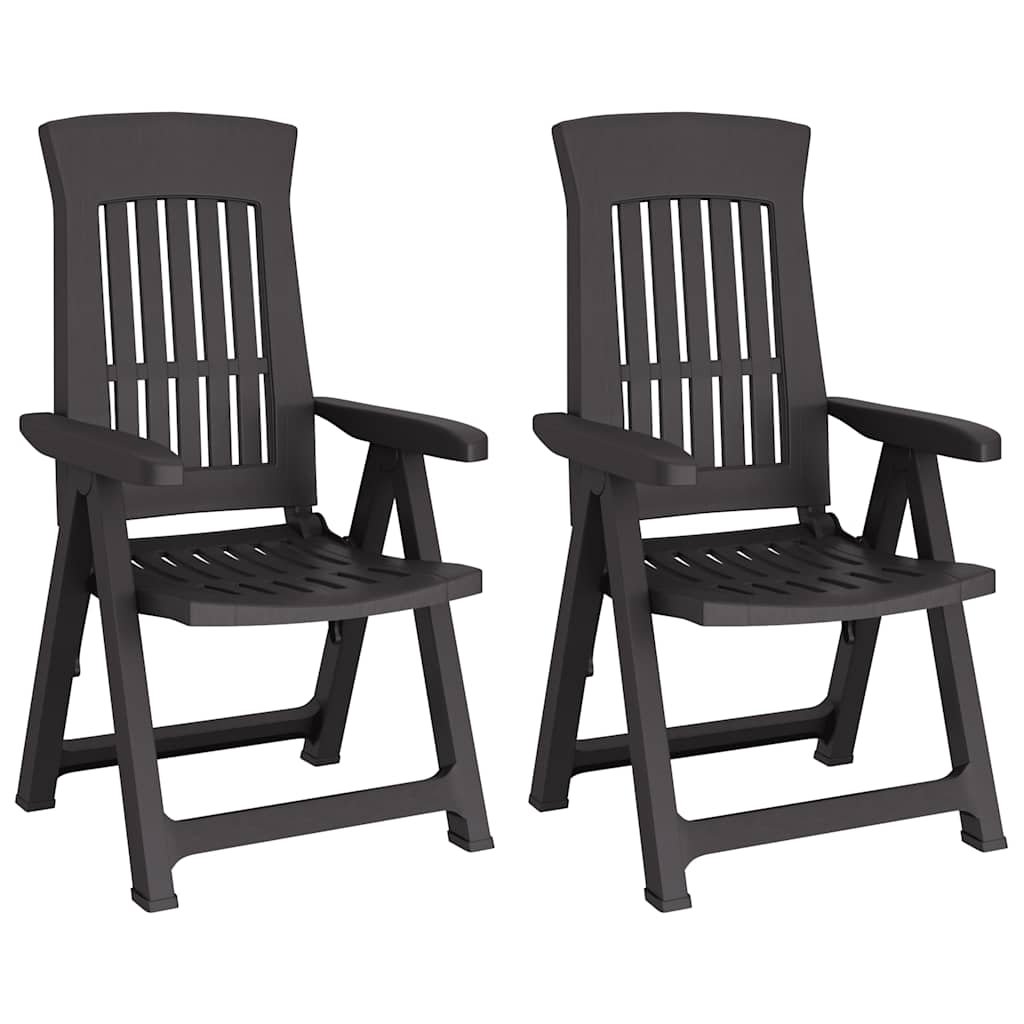 vidaXL Garden Reclining Chair | Set of 2 | Anthracite | Polypropylene (PP)