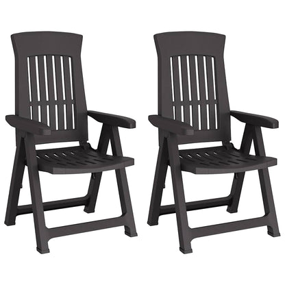 vidaXL Garden Reclining Chair | Set of 2 | Anthracite | Polypropylene (PP)