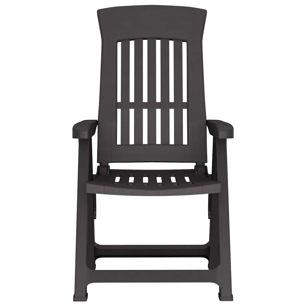 vidaXL Garden Reclining Chair | Set of 2 | Anthracite | Polypropylene (PP)