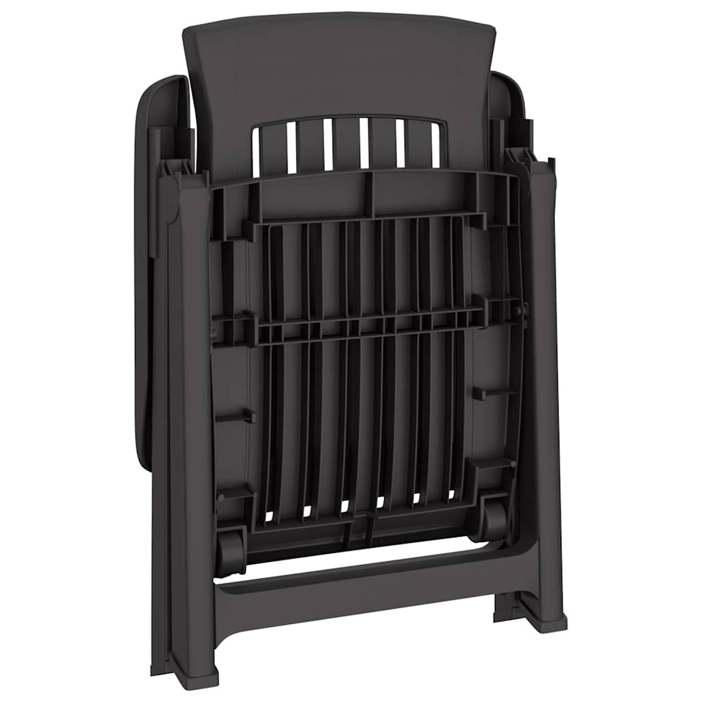 vidaXL Garden Reclining Chair | Set of 2 | Anthracite | Polypropylene (PP)