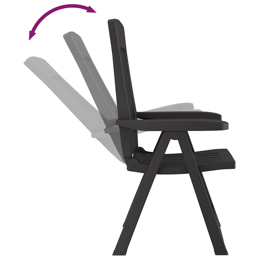 vidaXL Garden Reclining Chair | Set of 2 | Anthracite | Polypropylene (PP)