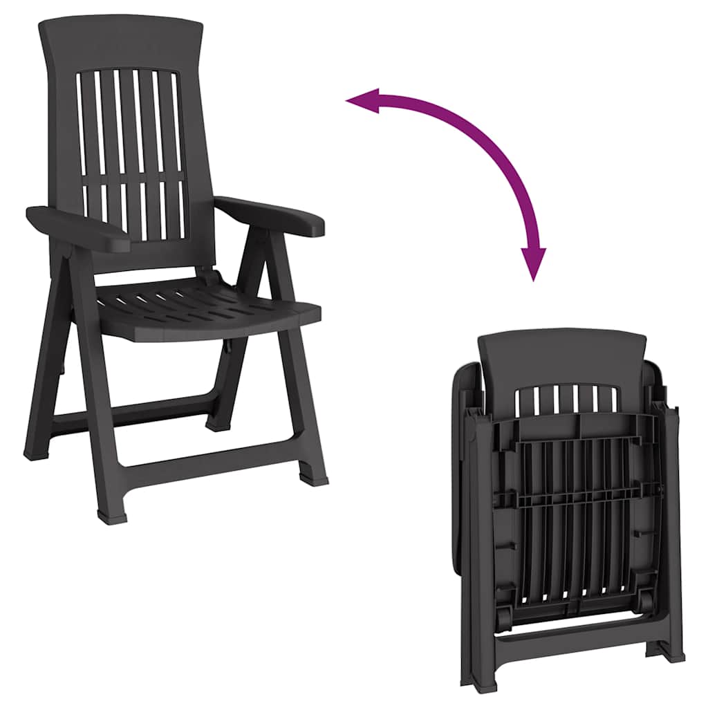 vidaXL Garden Reclining Chair | Set of 2 | Anthracite | Polypropylene (PP)
