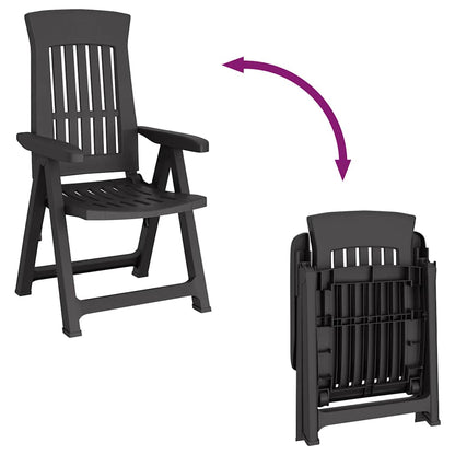 vidaXL Garden Reclining Chair | Set of 2 | Anthracite | Polypropylene (PP)