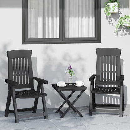 vidaXL Garden Reclining Chair | Set of 2 | Anthracite | Polypropylene (PP)