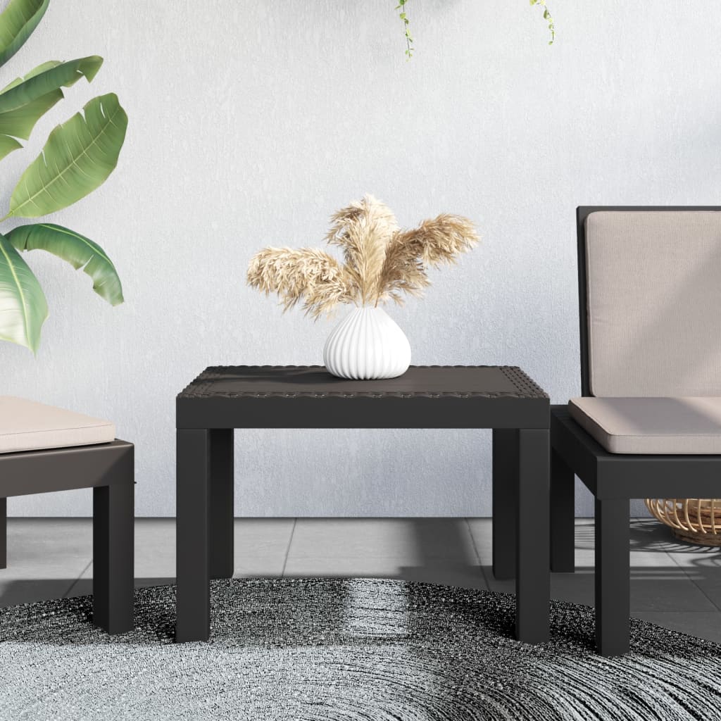 vidaXL Garden Table Anthracite 59x47x40 cm PP