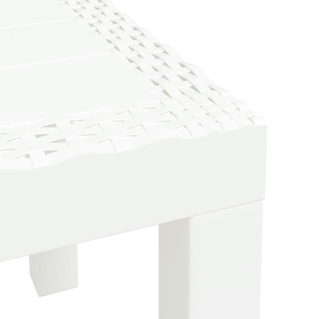 vidaXL Garden Table White 59x47x40 cm PP