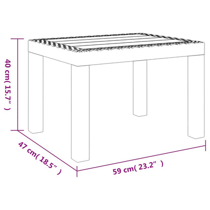 vidaXL Garden Table White 59x47x40 cm PP