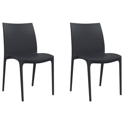 vidaXL Garden Chair | Set of 2 | Anthracite | Polypropylene | 50x46x80 cm