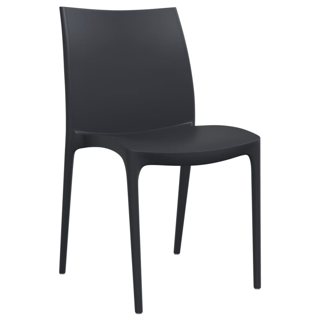 vidaXL Garden Chair | Set of 2 | Anthracite | Polypropylene | 50x46x80 cm