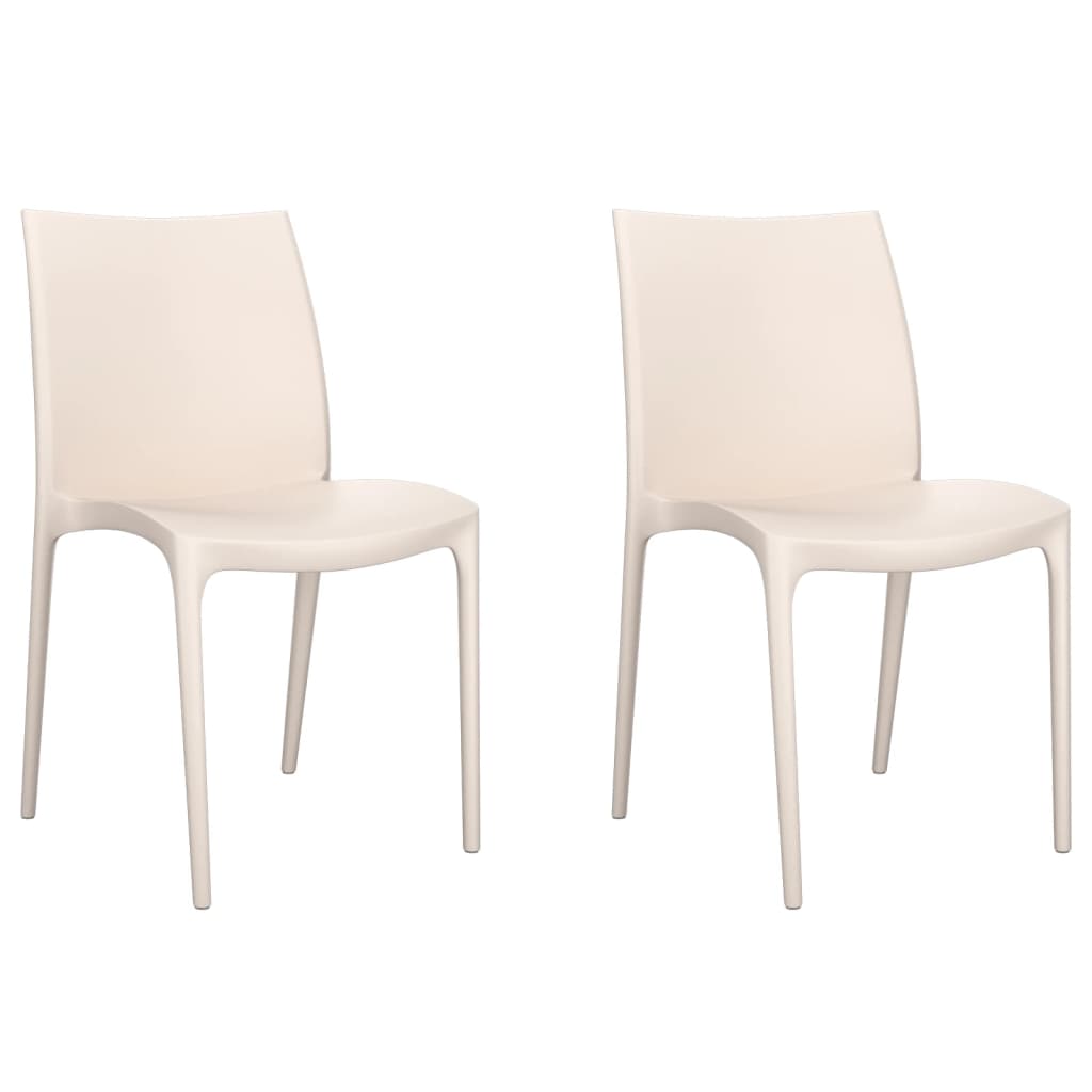 vidaXL Garden Chair | Set of 2 | Cream | Polypropylene (PP) | Standard | Durable