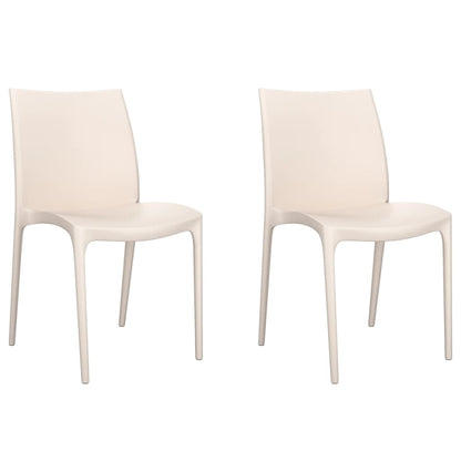 vidaXL Garden Chair | Set of 2 | Cream | Polypropylene (PP) | Standard | Durable