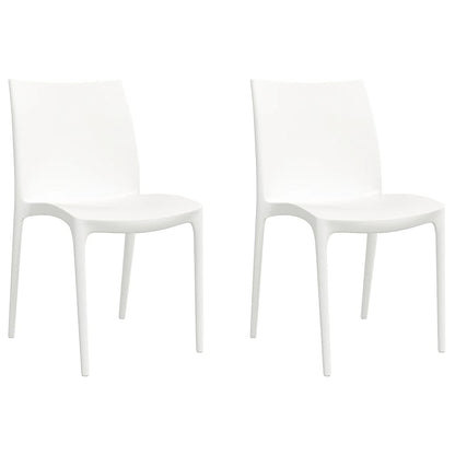 vidaXL Garden Chair | Set of 2 | White | Polypropylene | Medium | Stackable