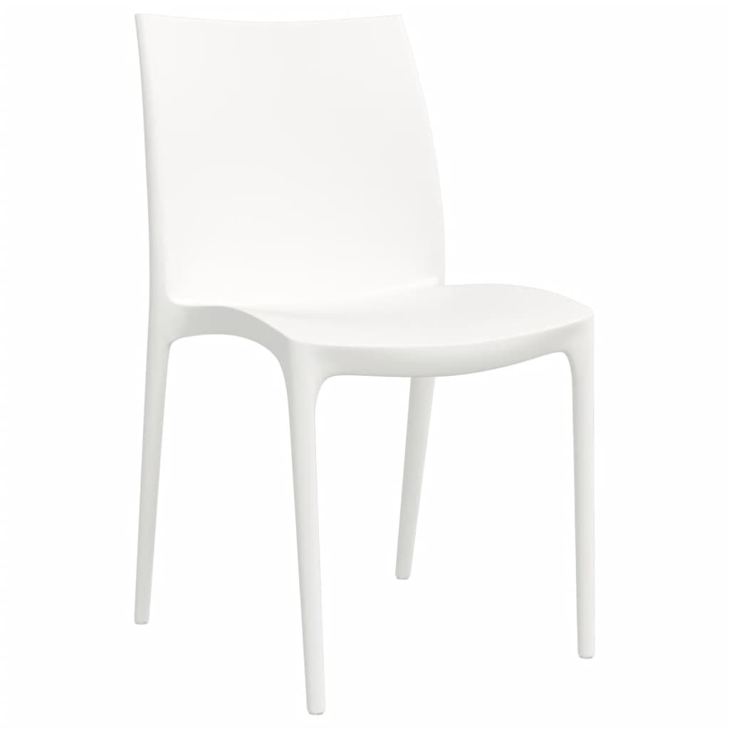 vidaXL Garden Chair | Set of 2 | White | Polypropylene | Medium | Stackable