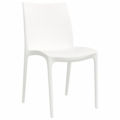 vidaXL Garden Chair | Set of 2 | White | Polypropylene | Medium | Stackable