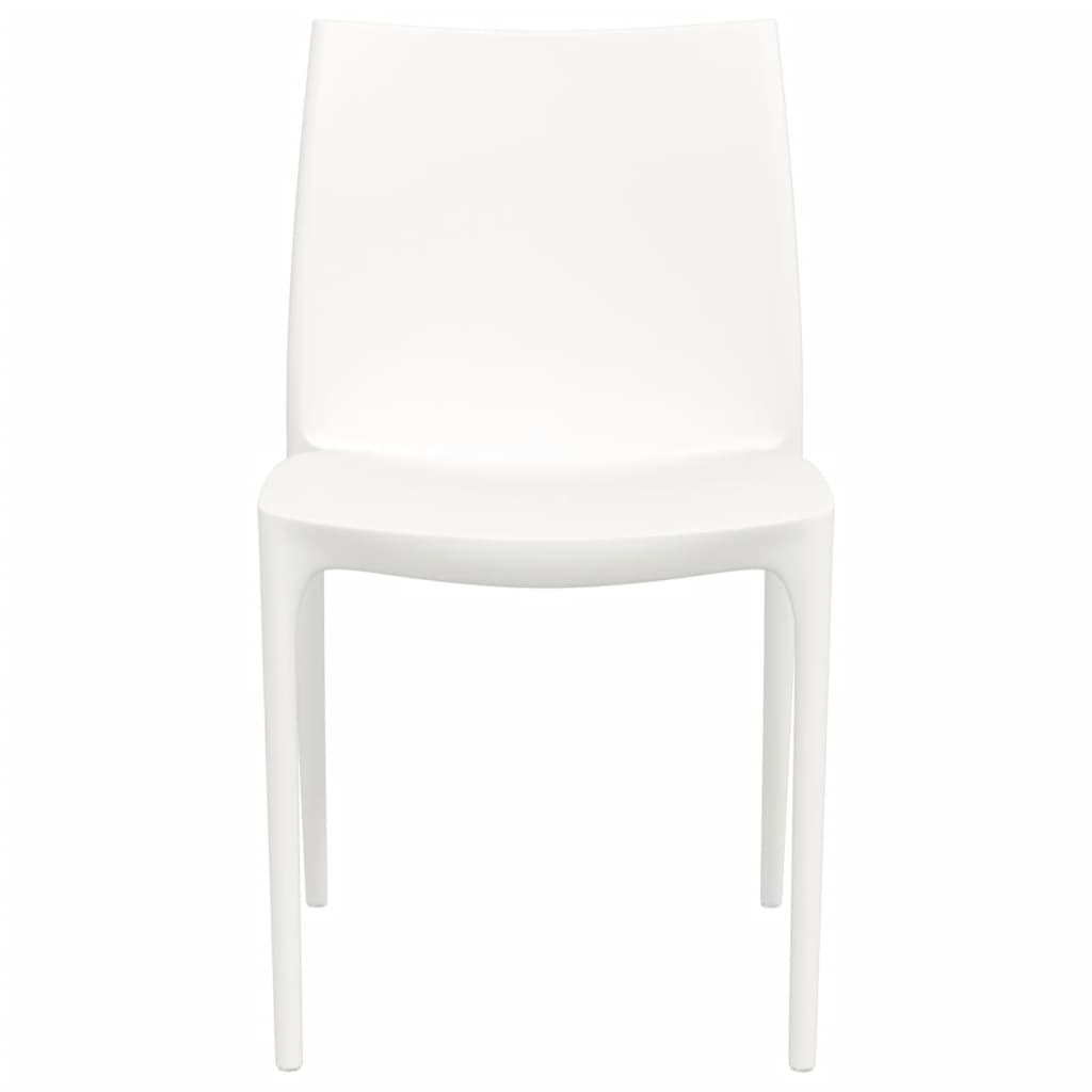 vidaXL Garden Chair | Set of 2 | White | Polypropylene | Medium | Stackable