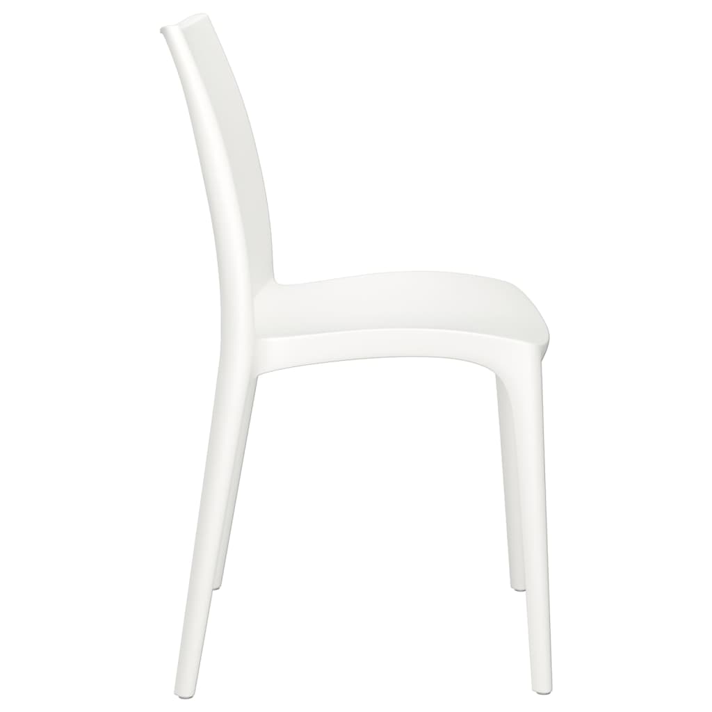 vidaXL Garden Chair | Set of 2 | White | Polypropylene | Medium | Stackable