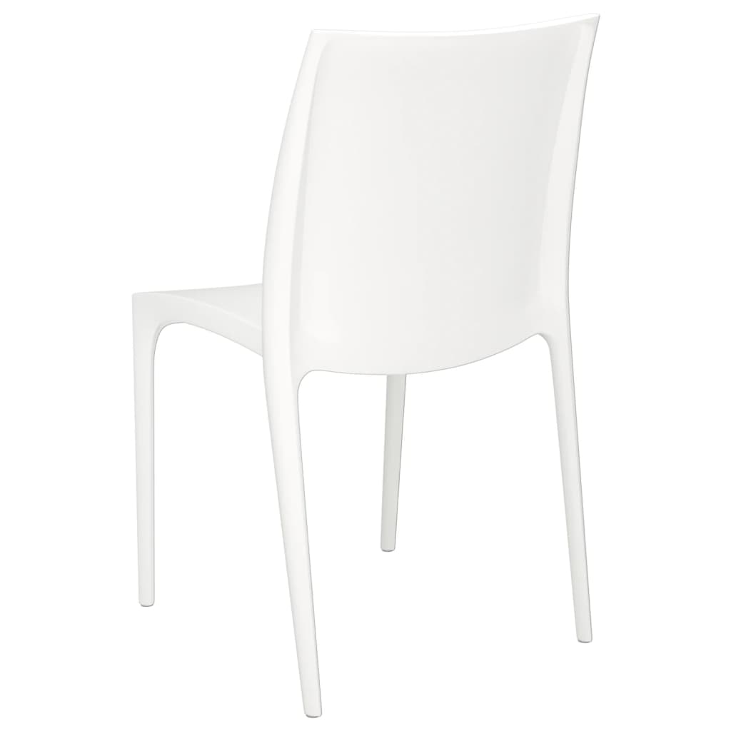 vidaXL Garden Chair | Set of 2 | White | Polypropylene | Medium | Stackable