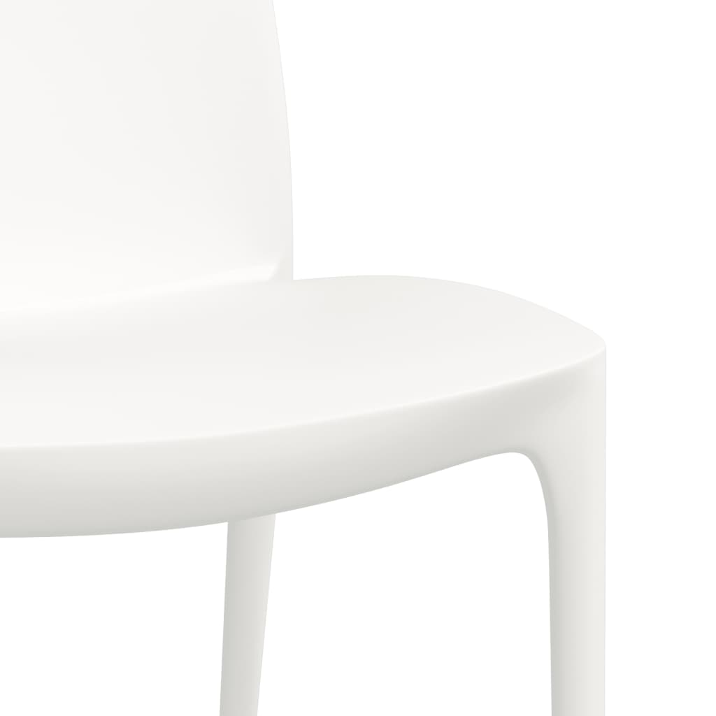 vidaXL Garden Chair | Set of 2 | White | Polypropylene | Medium | Stackable