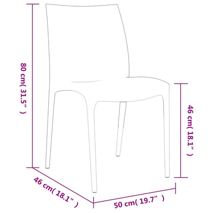 vidaXL Garden Chair | Set of 2 | White | Polypropylene | Medium | Stackable