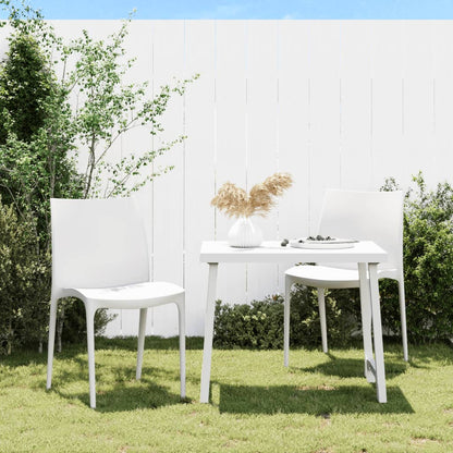 vidaXL Garden Chair | Set of 2 | White | Polypropylene | Medium | Stackable