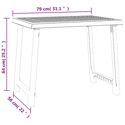 vidaXL Camping Table Anthracite 79x56x64 cm PP Wooden Look